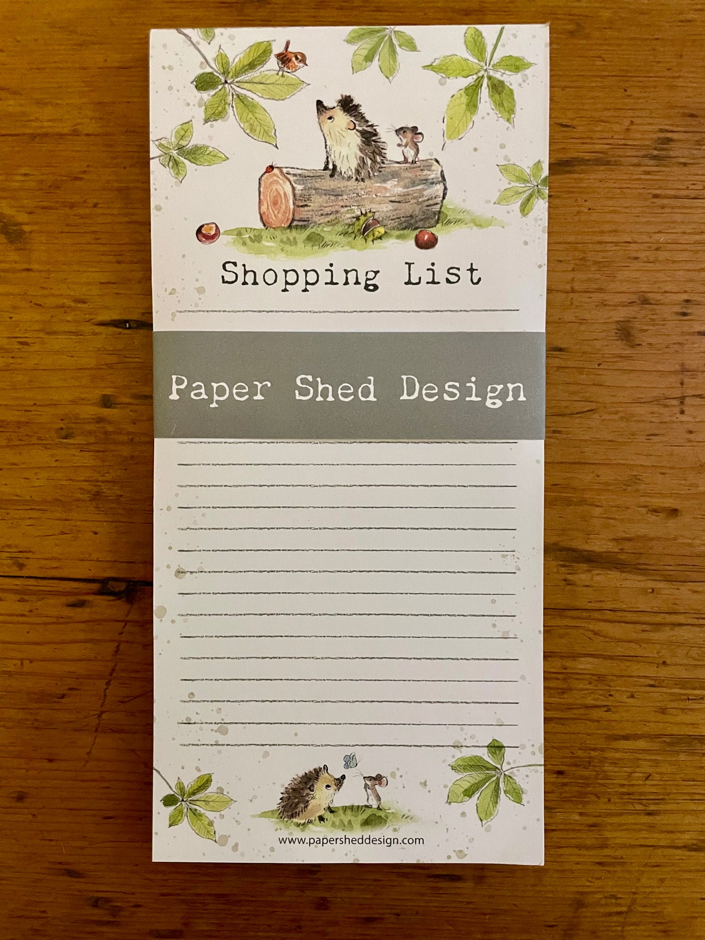MAGNETIC NOTEPAD - Hedgehog on Log - Shopping List 🦔