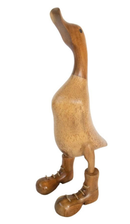 WOODEN DUCK WITH BOOTS