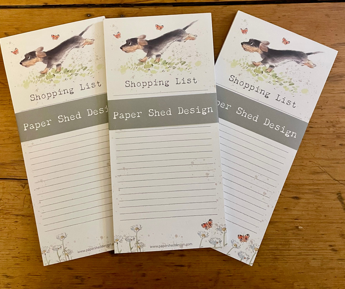 MAGNETIC NOTEPAD - Running Dog with Butterflies