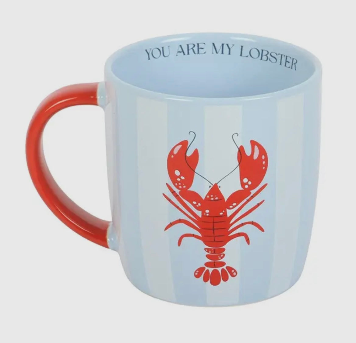 YOU ARE MY LOBSTER STRIPED MUG ( matches the lobster keyring)