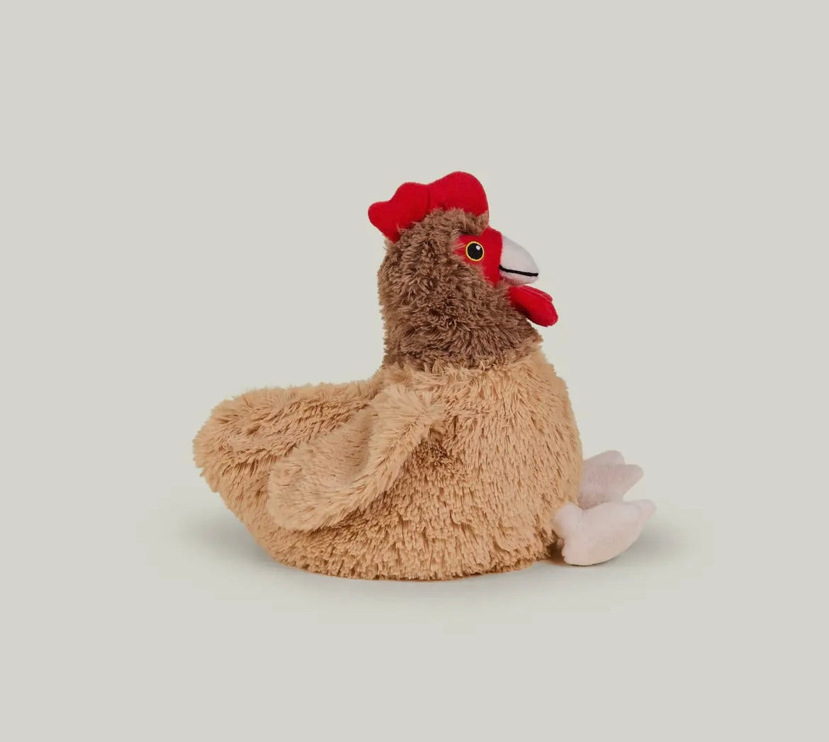WARMIES BROWN CHICKEN SOFT TOY
