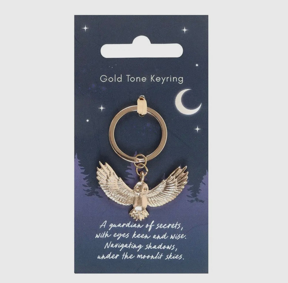 GOLD TONE OWL KEYRING