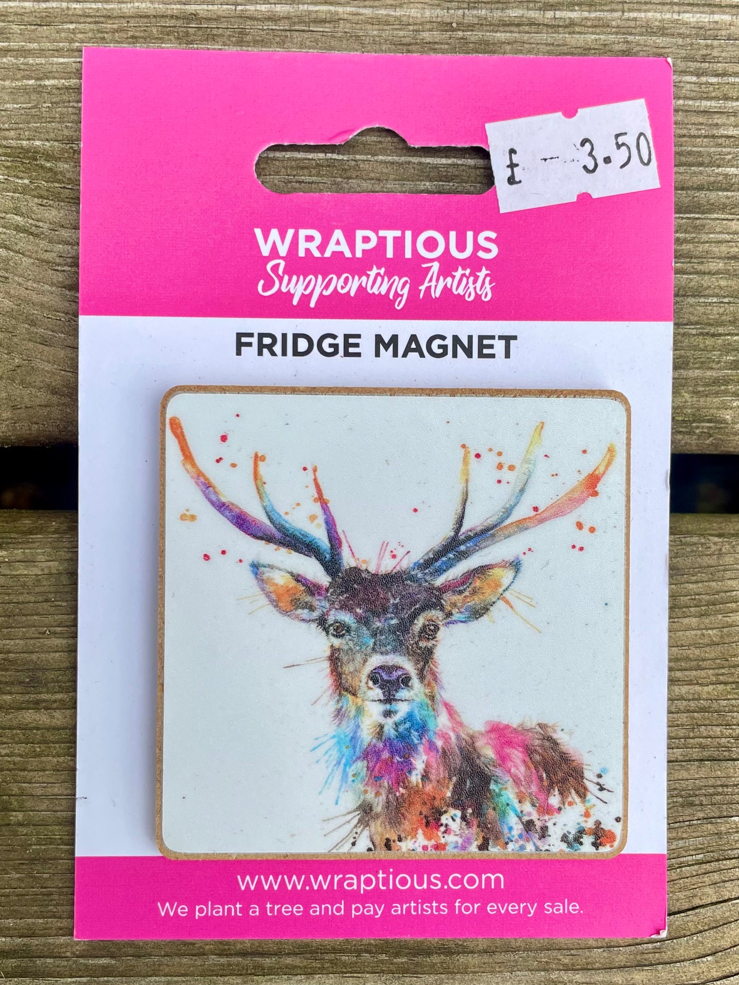 WRAPTIOUS FRIDGE MAGNET - RAINBOW STAG