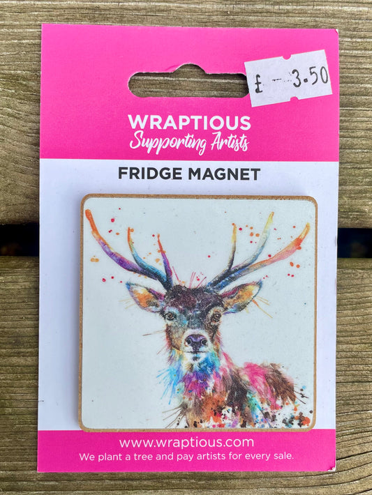 WRAPTIOUS FRIDGE MAGNET - RAINBOW STAG