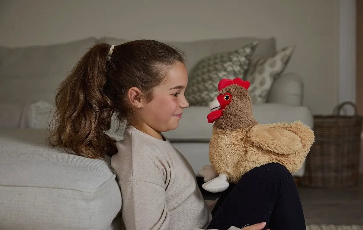 WARMIES BROWN CHICKEN SOFT TOY