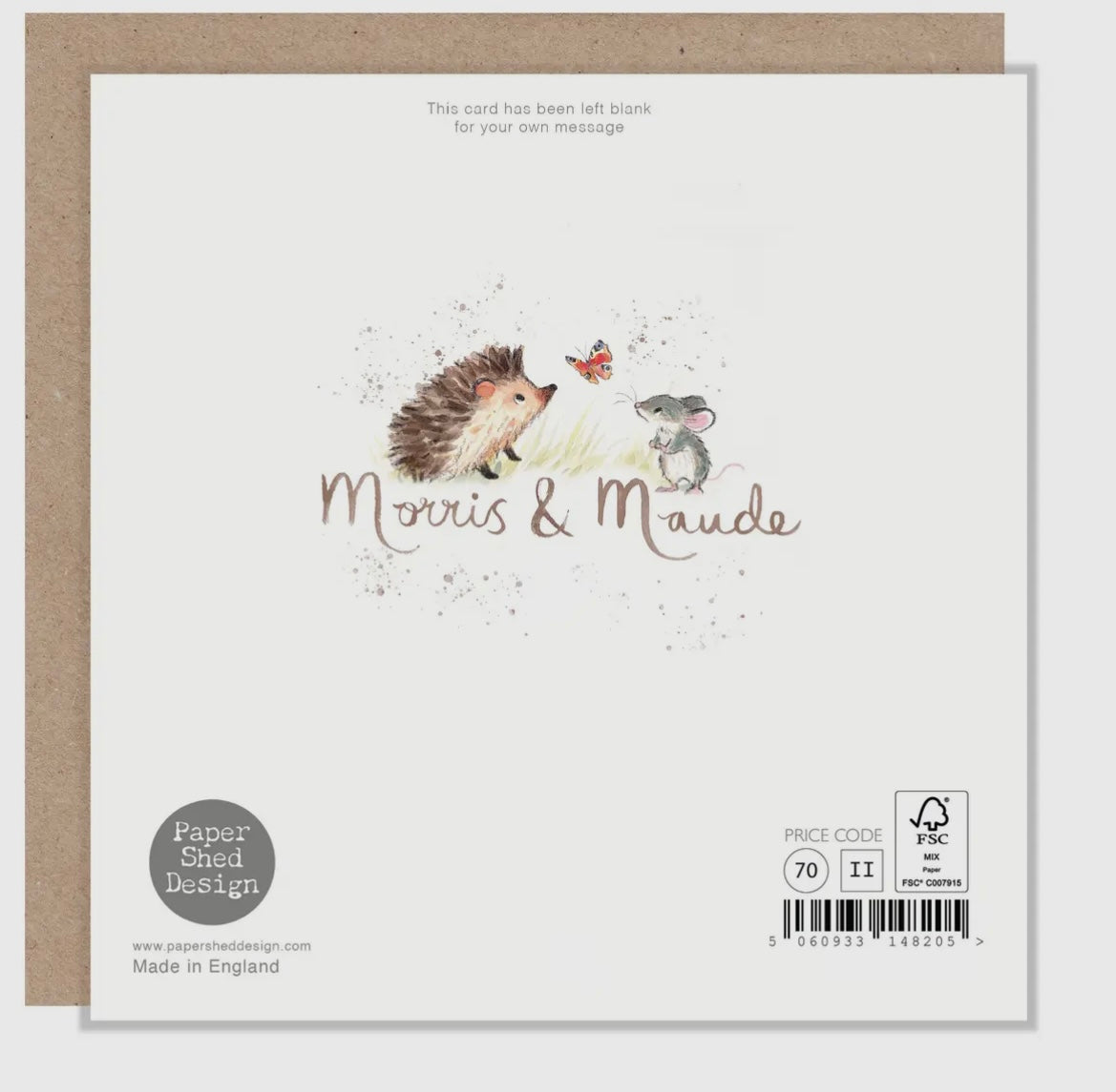 HEDGEHOG & SUNFLOWERS- Blank card