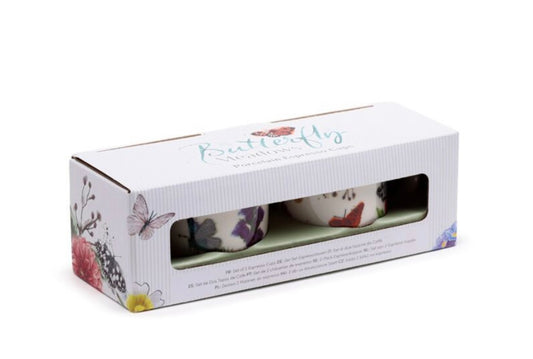 BUTTERFLY MEADOWS SET OF 2 EXPRESSO COFFEE CUPS