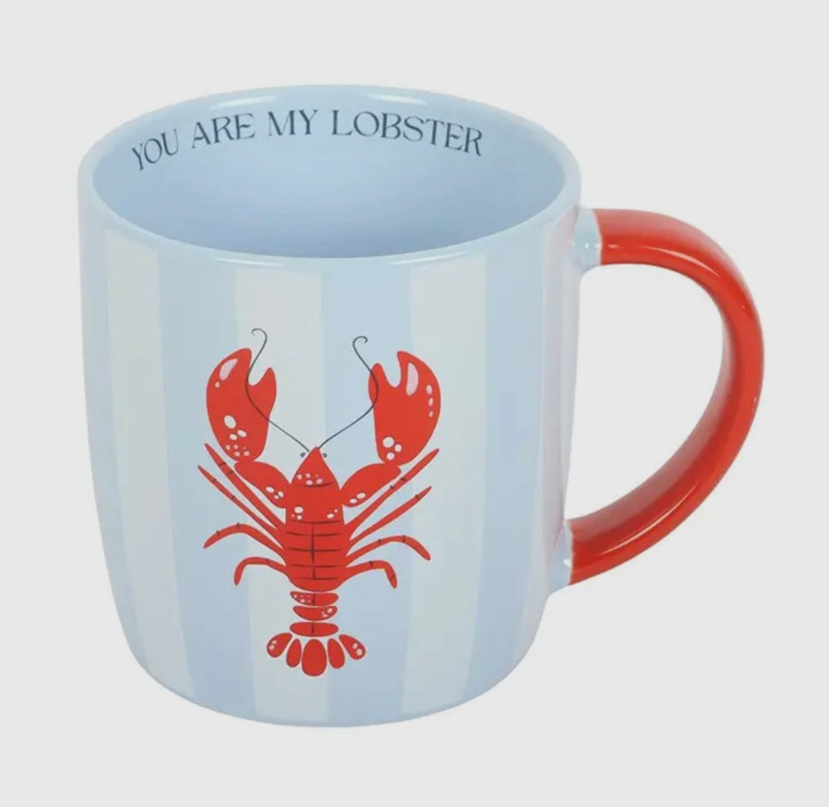 YOU ARE MY LOBSTER STRIPED MUG ( matches the lobster keyring)