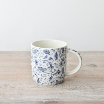 FLORAL BLUE HARE MUG