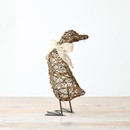 30cm RATTAN STANDING DUCK