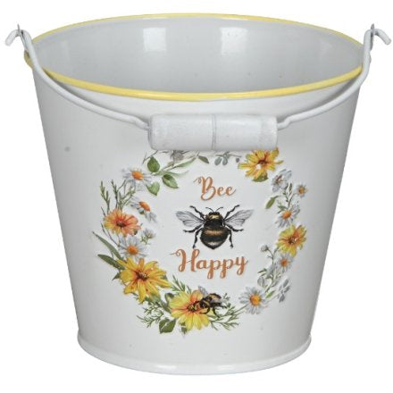 BEE HAPPY METAL BUCKET (14cm)