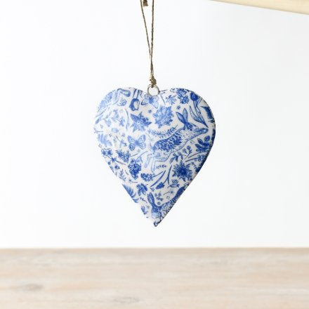 BLUE HARE FLORAL HEART