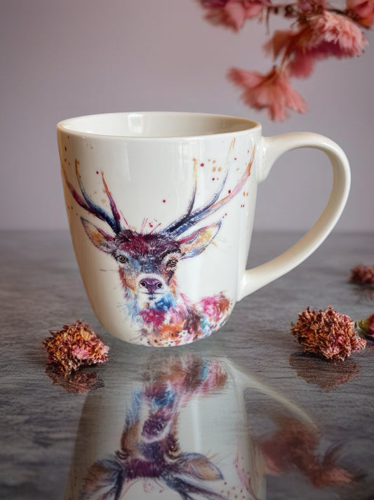 WRAPTIOUS ‘RAINBOW STAG’ FINE BONE CHINA MUG
