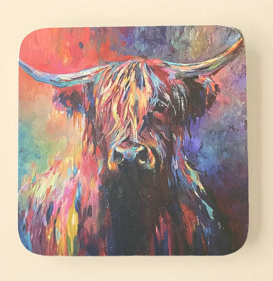 WRAPTIOUS COASTER - HIGHLAND COW